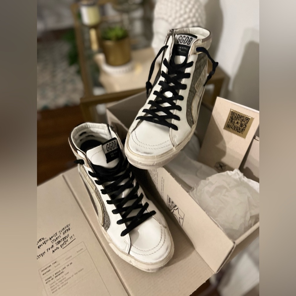 ⭐️Brand New in Box GOLDEN GOOSE SLIDE DOUBLE QUARTER Limited Edition/size 39 ⭐️ - Picture 5 of 13